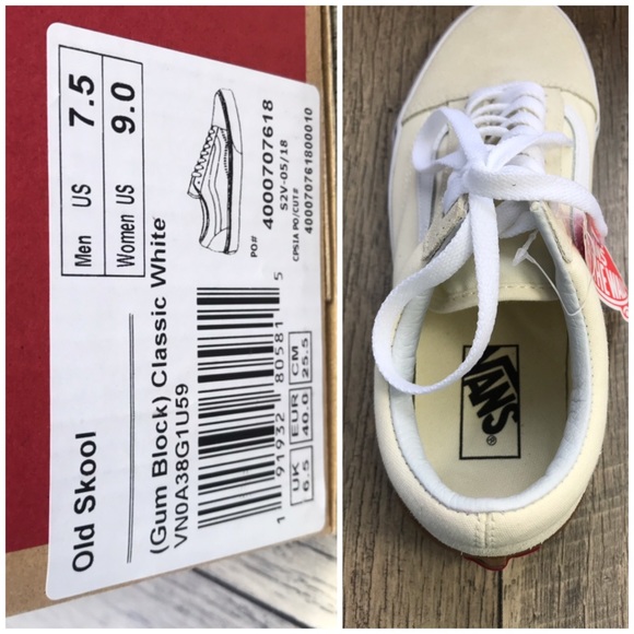 NWT Old Skool Gum Block Classic White W AUTHENTIC - Picture 8 of 8